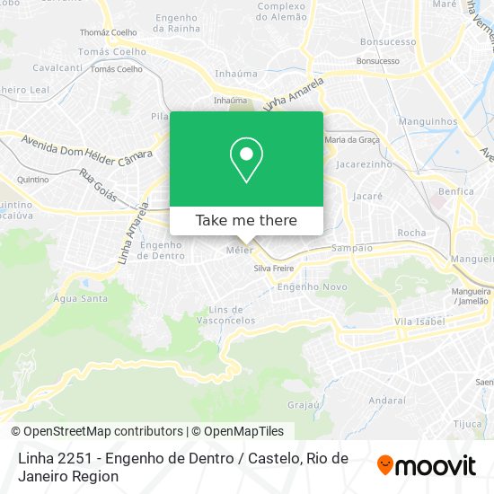 Linha 2251 - Engenho de Dentro / Castelo map