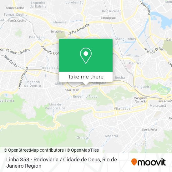 Mapa Linha 353 - Rodoviária / Cidade de Deus
