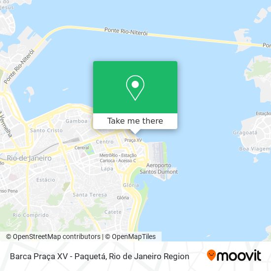 Mapa Barca Praça XV - Paquetá