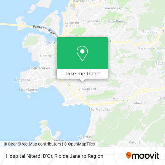 Mapa Hospital Niterói D'Or