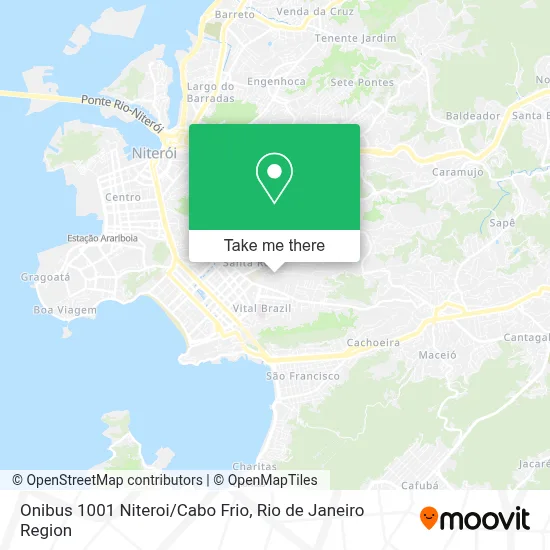 Onibus 1001 Niteroi/Cabo Frio map