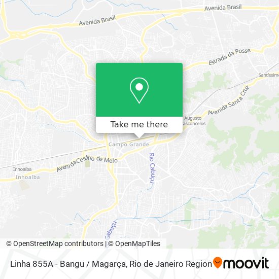 Mapa Linha 855A - Bangu / Magarça