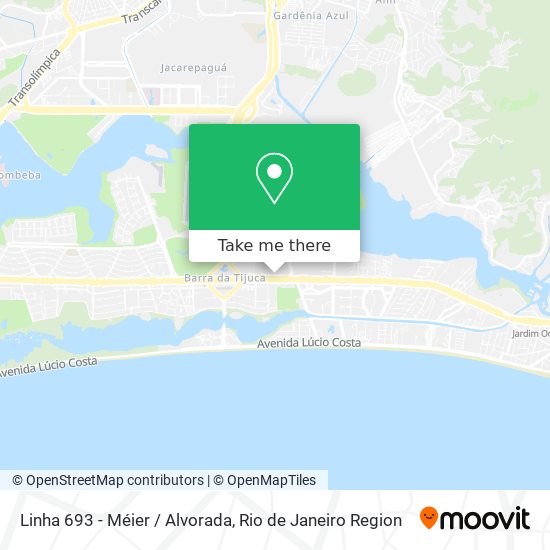 Linha 693 - Méier / Alvorada map