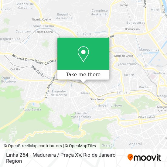 Linha 254 - Madureira / Praça XV map