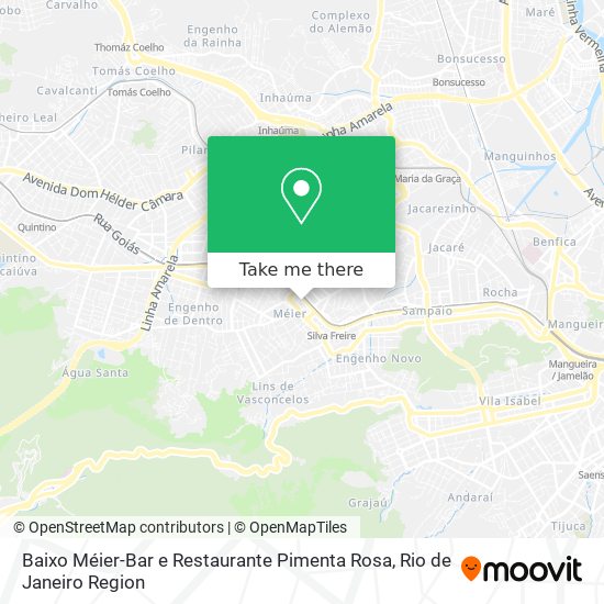 Mapa Baixo Méier-Bar e Restaurante Pimenta Rosa
