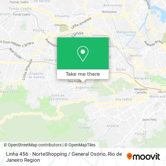 Linha 456 - NorteShopping / General Osório map