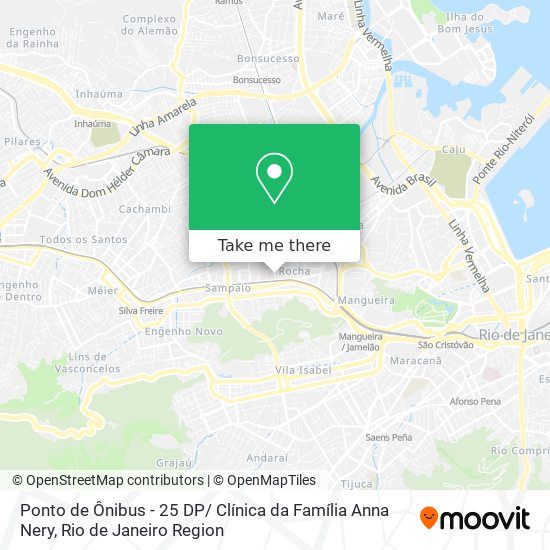 Mapa Ponto de Ônibus - 25 DP/ Clínica da Família Anna Nery