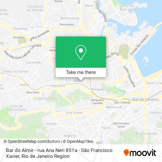 Mapa Bar do Almir - rua Ana Neri 851a - São Francisco Xavier