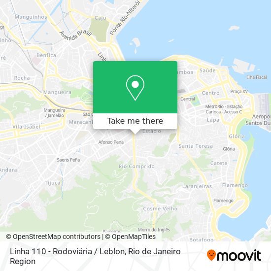 Linha 110 - Rodoviária / Leblon map