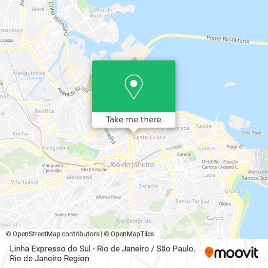 Mapa Linha Expresso do Sul - Rio de Janeiro / São Paulo