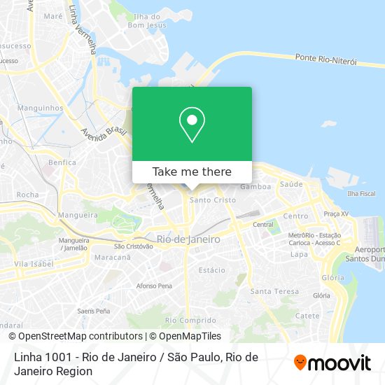 Mapa Linha 1001 - Rio de Janeiro / São Paulo