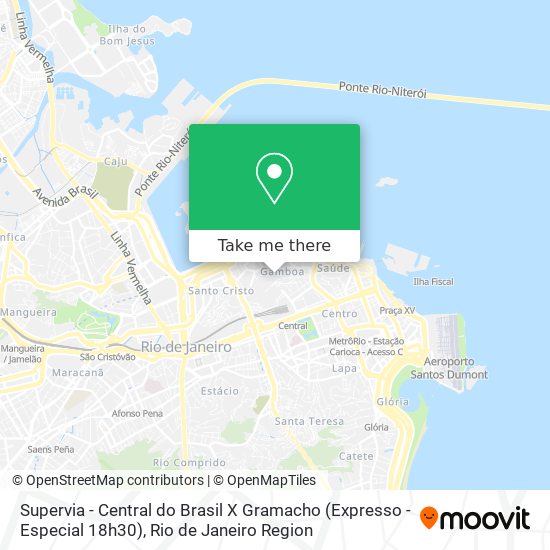 Supervia - Central do Brasil X Gramacho (Expresso - Especial 18h30) map