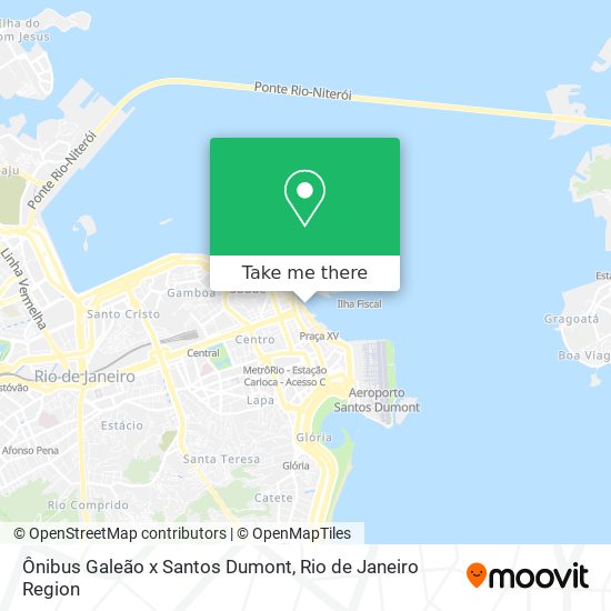 Mapa Ônibus Galeão x Santos Dumont