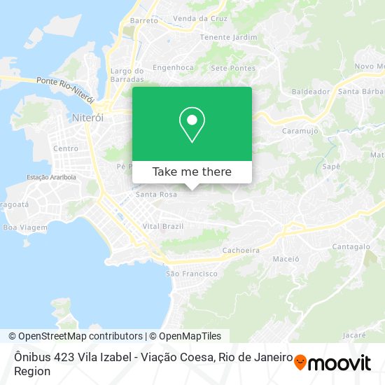 Mapa Ônibus 423 Vila Izabel - Viação Coesa