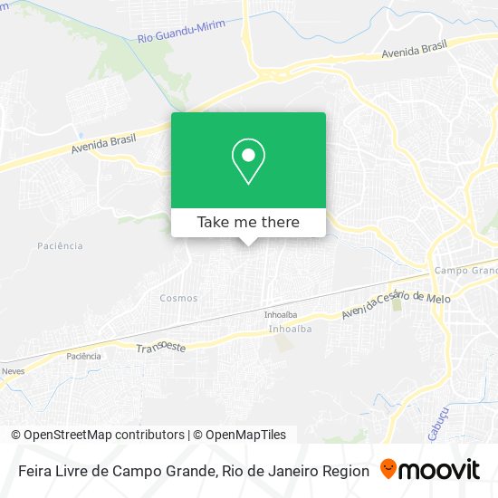 Mapa Feira Livre de Campo Grande