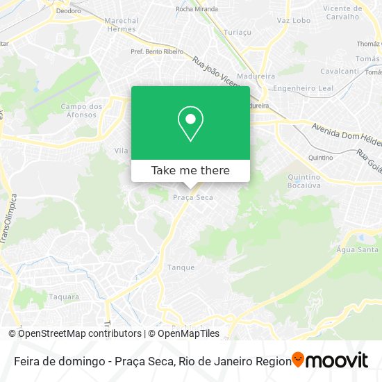 Mapa Feira de domingo - Praça Seca