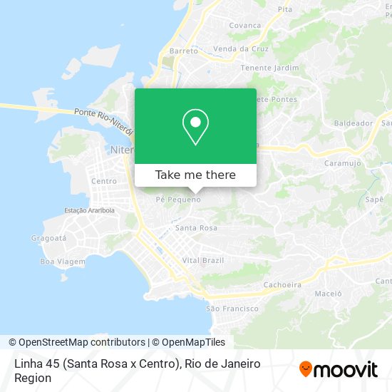 Linha 45 (Santa Rosa x Centro) map