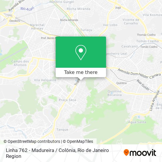 Linha 762 - Madureira / Colônia map
