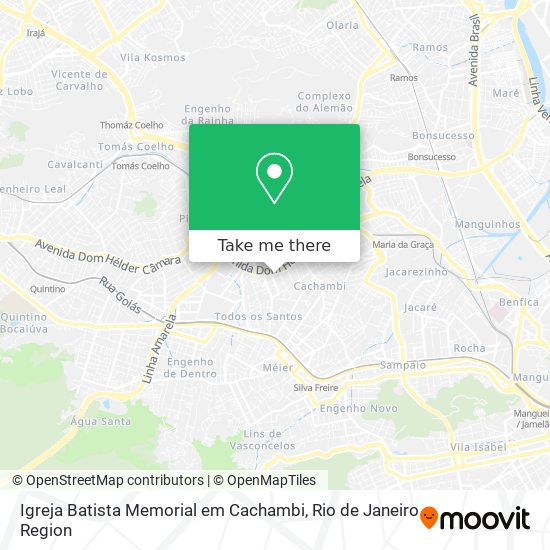 Mapa Igreja Batista Memorial em Cachambi