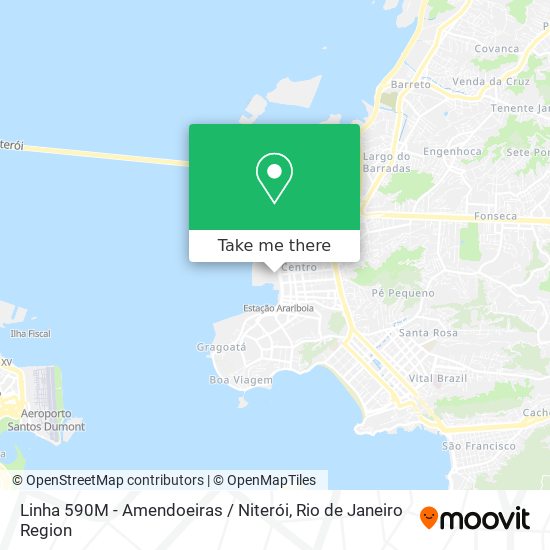 Mapa Linha 590M - Amendoeiras / Niterói
