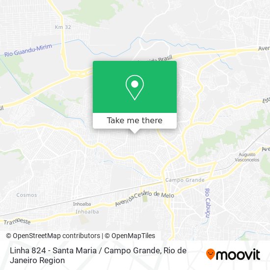 Linha 824 - Santa Maria / Campo Grande map