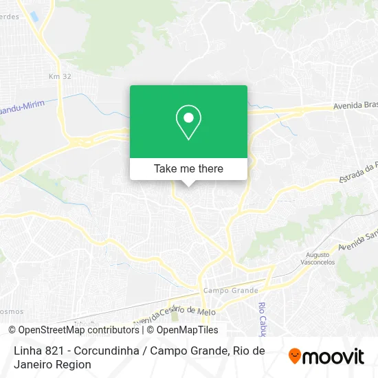 Linha 821 - Corcundinha / Campo Grande map