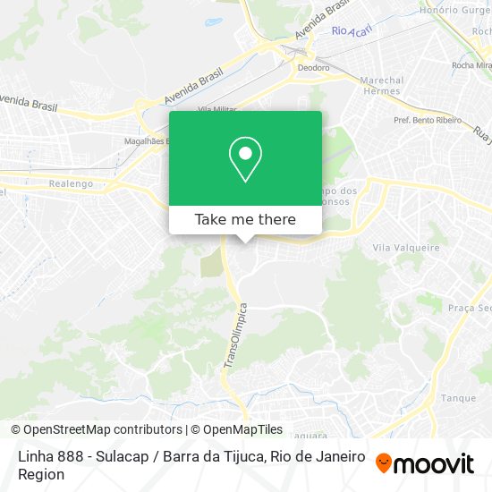 Linha 888 - Sulacap / Barra da Tijuca map