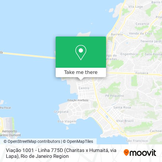 Viação 1001 - Linha 775D (Charitas x Humaitá, via Lapa) map