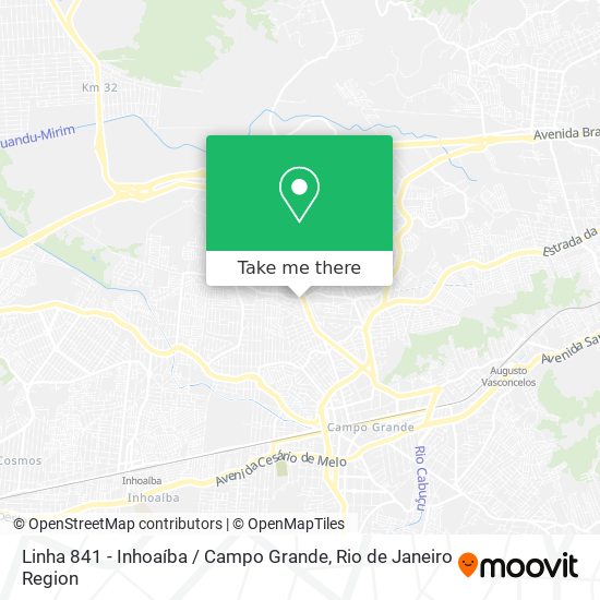 Mapa Linha 841 - Inhoaíba / Campo Grande