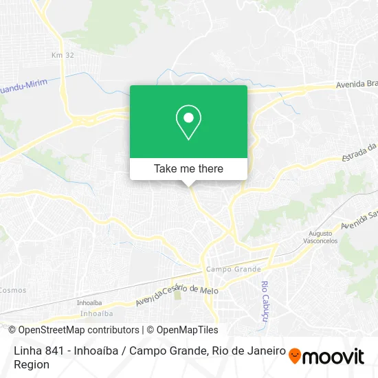 Linha 841 - Inhoaíba / Campo Grande map