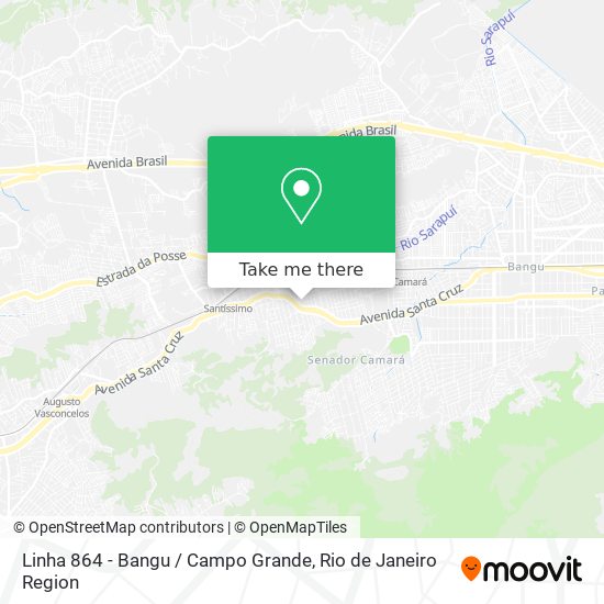 Linha 864 - Bangu / Campo Grande map
