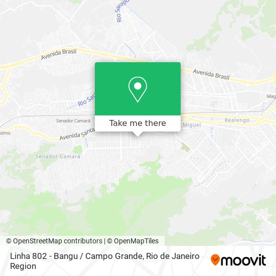 Linha 802 - Bangu / Campo Grande map