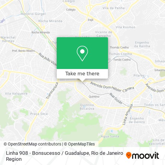 Mapa Linha 908 - Bonsucesso / Guadalupe