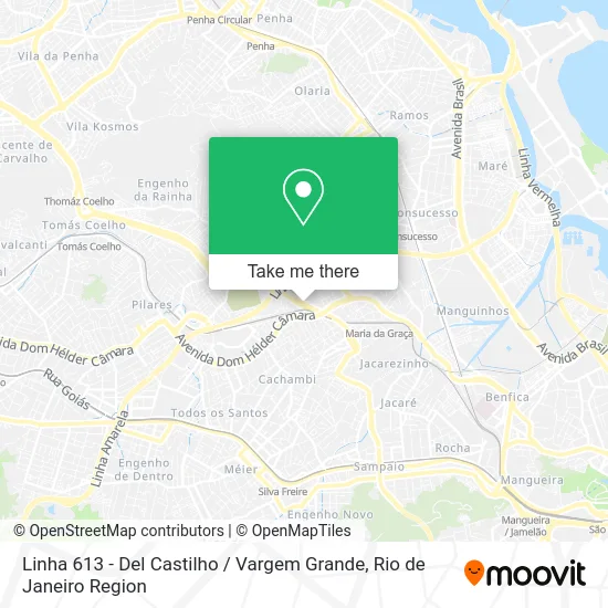 Linha 613 - Del Castilho / Vargem Grande map