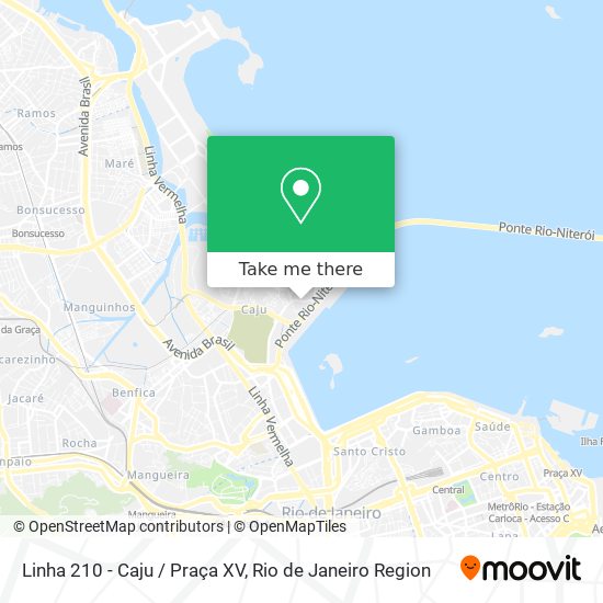 Linha 210 - Caju / Praça XV map