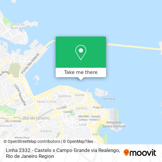 Linha 2332 - Castelo x Campo Grande via Realengo map
