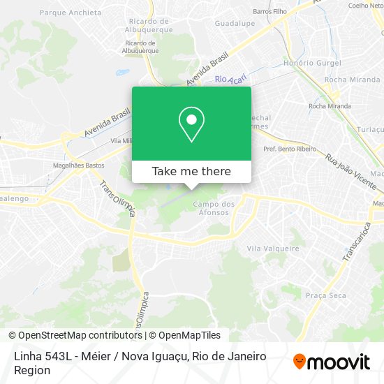 Linha 543L - Méier / Nova Iguaçu map