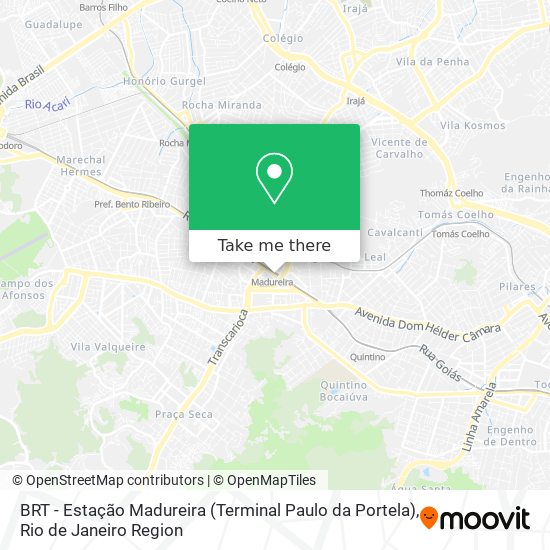 Mapa BRT - Estação Madureira (Terminal Paulo da Portela)