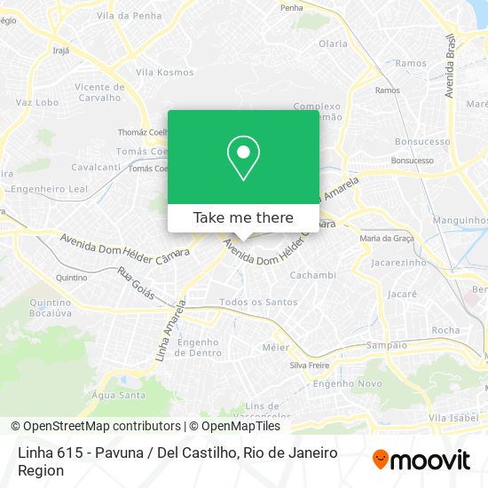 Linha 615 - Pavuna / Del Castilho map