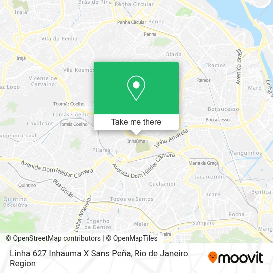 Linha 627 Inhauma X Sans Peña map