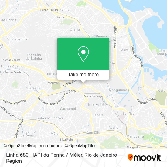 Linha 680 - IAPI da Penha / Méier map