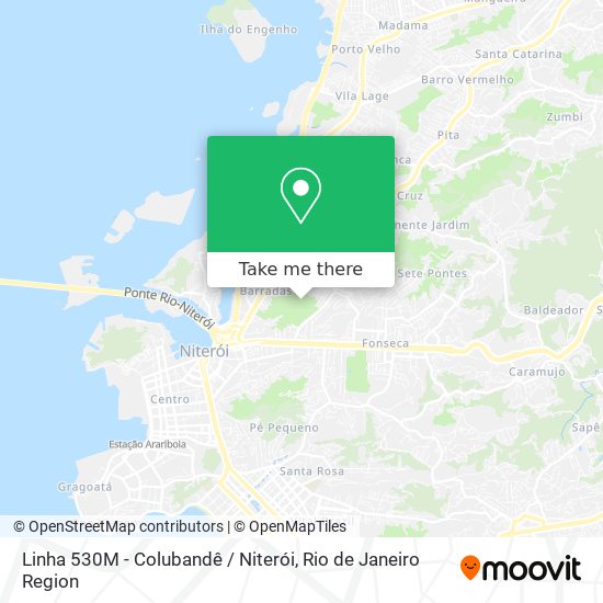 Mapa Linha 530M - Colubandê / Niterói