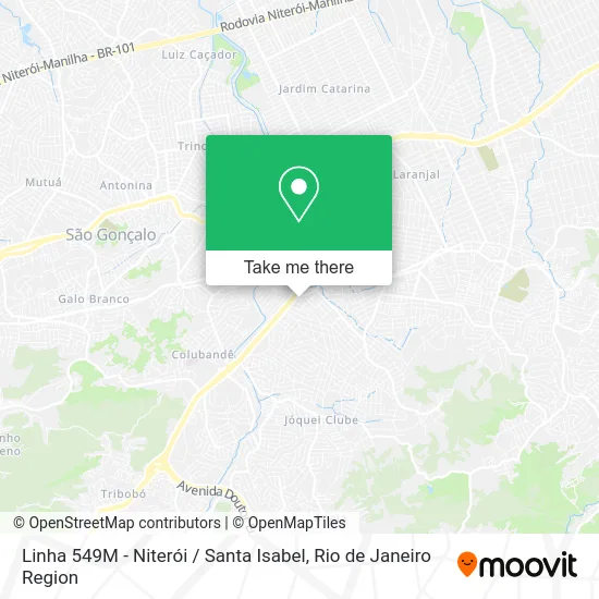Linha 549M - Niterói / Santa Isabel map