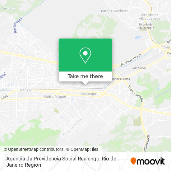 Mapa Agencia da Previdencia Social Realengo