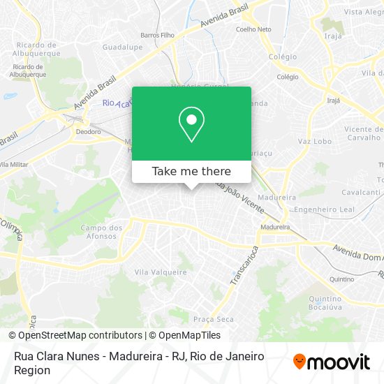 Mapa Rua Clara Nunes - Madureira - RJ