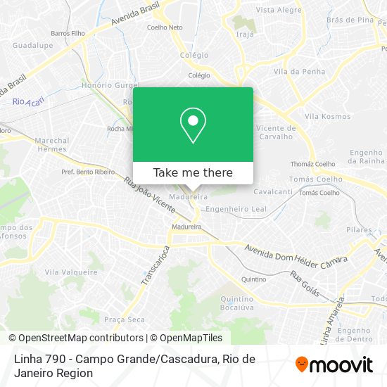 Linha 790 - Campo Grande / Cascadura map