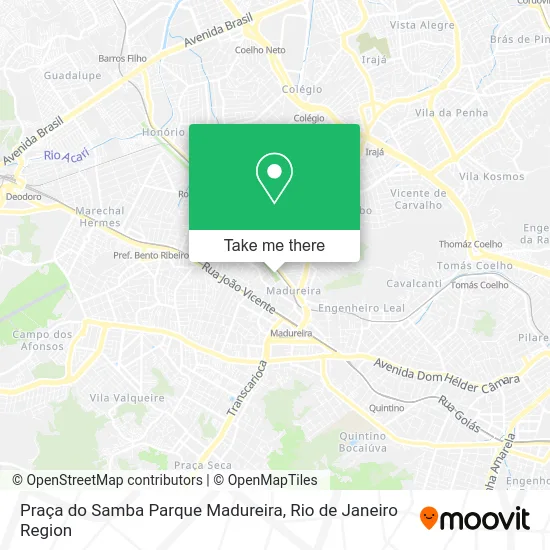 Praça do Samba Parque Madureira map