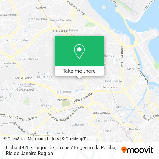 Mapa Linha 492L - Duque de Caxias / Engenho da Rainha
