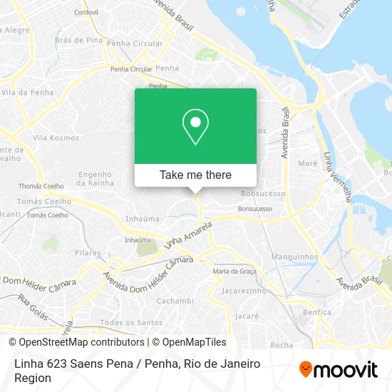 Linha 623 Saens Pena / Penha map