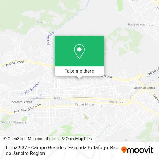 Linha 937 - Campo Grande / Fazenda Botafogo map